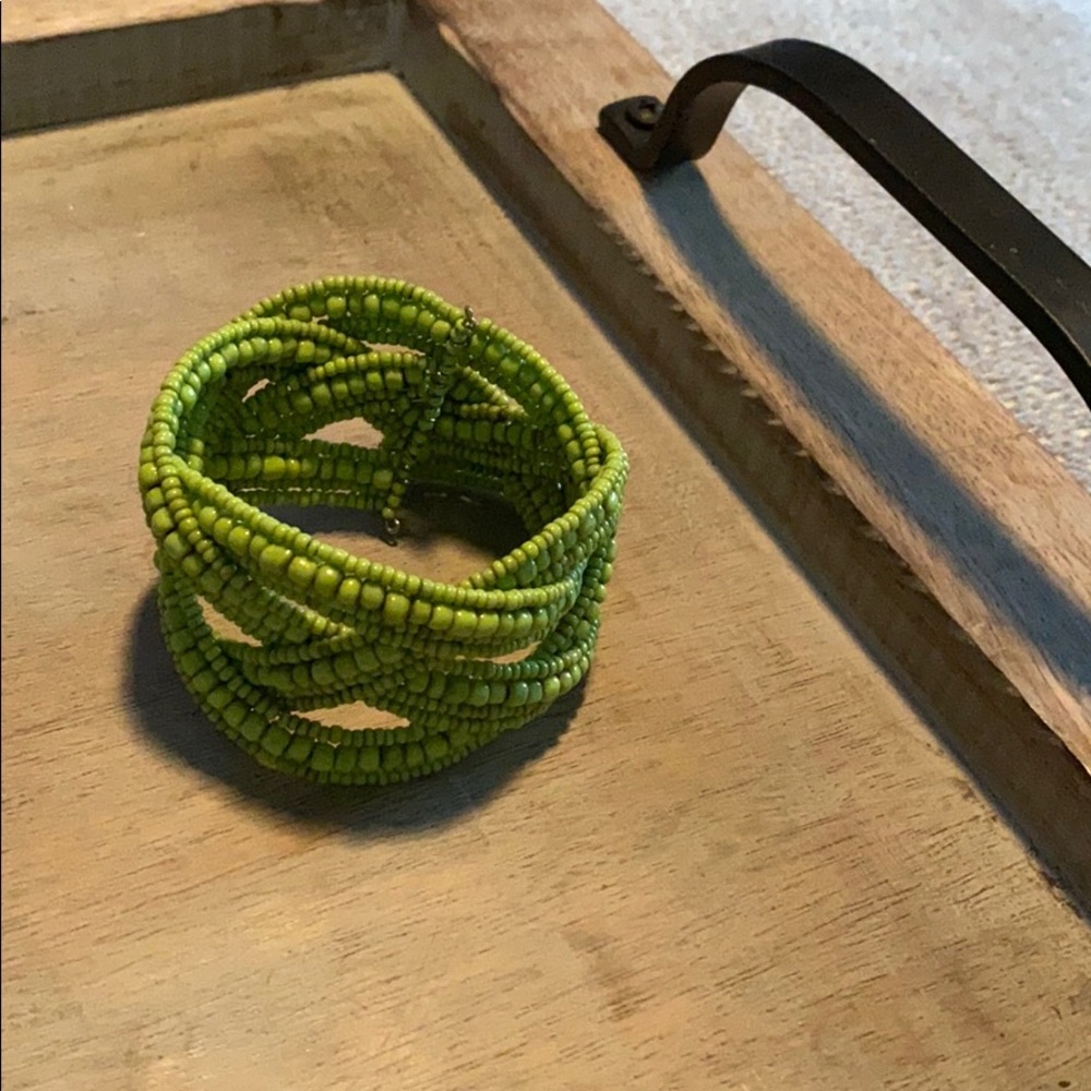 Lime green beaded bracelet